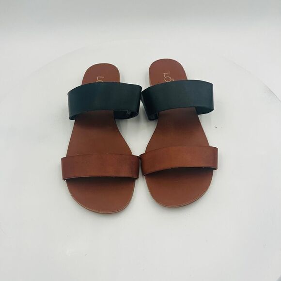 Loft Women's Dual Black/Tan Flat Sandal Size 7. - Picture 8 of 12